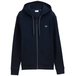 TOM TAILOR Herren Hoodie Sweatjacke mit Taschen, blau, Uni, Gr. M