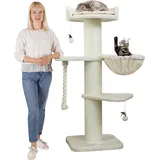 Happy Pet Happypet Premium Kratzbaum Grosse Katzen Stabil 'Cooper' – 150 cm Großer Katzenbaum, Kletterbaum für Maine Coon, 20 cm Dicke Stämme