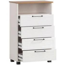 Schildmeyer Highboard Jelda 62,4 x 102 x 34,1 cm Weiß / Eiche