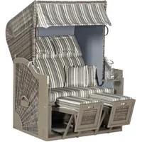 Natur24 Strandkorb Rustikal 285Z Sun Edition Gartenstrandkorb 2-sitzer Schiefer, 71196474