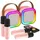 Auviso 2er-Set Karaoke-Maschinen, 4 Mikrofonen,RGB-LEDs,Bluetooth,USB,microSD