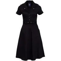 Queen Kerosin Damen Swingkleid Vintage Kleid 50S Style Rockabilly Workwear Retro - 4XL