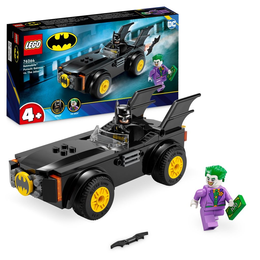 LEGO 76264 DC Verfolgungsjagd im Batmobile: Batman vs. Joker Spielzeugauto-Set, Superhelden-Starterset mit 2 Minifiguren, Spielzeug für Vorschulki...