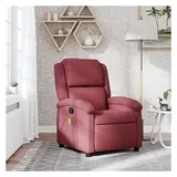 vidaXL Massagesessel mit verstellbarer Rückenlehne und Vibrationsfunktion Polyester 86,5 x 99,5 x 86,5 cm Weinrot