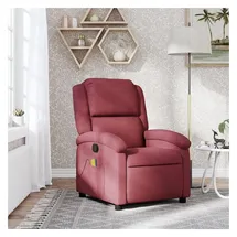 vidaXL Massagesessel mit verstellbarer Rückenlehne und Vibrationsfunktion Polyester 86,5 x 99,5 x 86,5 cm Weinrot