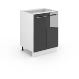 Vicco Midischrank Fame-Line Anthrazit Hochglanz/Weiß 60 x 82 cm ohne Arbeitsplatte,