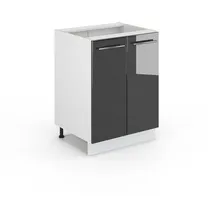 Vicco Midischrank Fame-Line Anthrazit Hochglanz/Weiß 60 x 82 cm ohne Arbeitsplatte,
