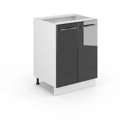 Vicco Midischrank Fame-Line Anthrazit Hochglanz/Weiß 60 x 82 cm ohne Arbeitsplatte,