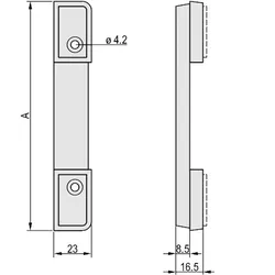 SCHROFF Rückwandfuss mit Gummieinlage - RUECKWANDFUSS 3HE RAL7016