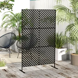 Outsunny Garten-Paravent 122 x 198 cm Schwarz Stahl 1 St.