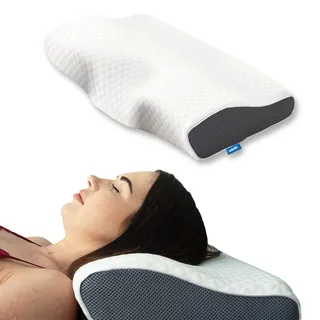 Derila Memory Foam, Kopfkissen, Nackenkissen (1er Pack) ergonomisches Seitenschläferkissen für Seiten, Rücken & Bauchschläfer erfrischt aufwachen