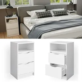 Vicco 2er Set Nachttisch Ruben weiß 38 x 66.6 cm