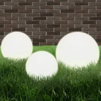 VidaXL 6 Stk. LED-Gartenleuchten-Set Kugelförmig 20/30/40 cm PMMA