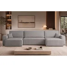 kaiser möbel Ecksofa mit schlaffunktion und bettkasten, BEST U XL stoff Poso und Verita, Komfortabler Schaumstoff, Schlaffunktion, Bettkasten grau
