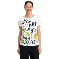 Betty Barclay Basic Shirt mit U-Boot-Ausschnitt in White/Khaki |