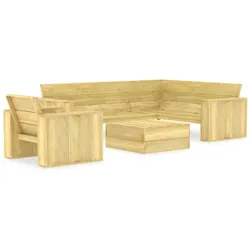 vidaXL 3-tlg. Garten-Lounge-Set Kiefernholz Imprägniert