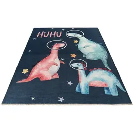 OBSESSION «, Kinderteppich Dino blau Baumwolle 170x115x0.6 cm, | NADUVI