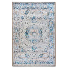 Villeroy & Boch Outdoorteppich VILLEROY & BOCH "Rene", blau (creme,blau), B:200cm H:3mm L:285cm, Polyester, Polypropylen, Teppiche, Outdoorteppich, Outdoor, Flachgewebe, wetterfest, Balkon, Garten, Klassisch, Terrasse
