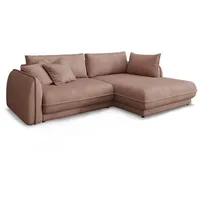 Luxusbetten24 Schlafsofa Designer Sofa Mojave II in Stoff, mit großzügigem Stauraum und Liegefläche rosa