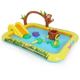 COSTWAY Planschbecken, (1-tlg), Aufblasbares Spielzentrum, Kinderpool mit Rutsche gelb 168 cm x 207 cm x 77 cm