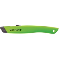 Westcott E-16475 00 Sicherheits-Cutter mit Keramik-Sicherheitsklinge, automatisch einziehbar, grün