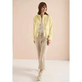 Cecil Kurzjacke CECIL, Damen, Gr. XXL (46), gelb (light buttermilk gelb), Web, 98% Baumwolle, 2% Elasthan, unifarben, comfort fit normal, ohne Ausschnitt, Bündchen, Jacken Kurzjacke, im Denim-Style
