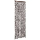 vidaXL Fliegenvorhang Braun und Weiß 56x200 cm Chenille