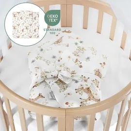 Waldin Babybett OWAL Kinderbett 7in1 mit Matratze, mitwachsendes Kinder-Bett