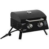 Outsunny Tischgrill Gasgrill Schwarz