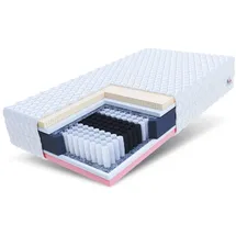 Fdm Matratze 80x200 cm COMFORT 7 Zonen H3 Multipocket Taschenfederkernmatratze Visco Memory Schaum Latex Höhe ca. 25 cm Waschbarem Bezug Matratzenbezu...