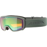 Alpina SCARABEO JR. Q-LITE - Verspiegelte, Kontrastverstärkende & Polarisierte OTG Skibrille Mit 100% UV-Schutz Für Kinder, moon-grey matt, One Size