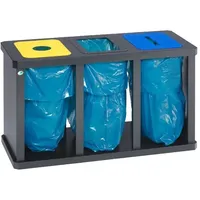 Mülltrennsystem VAR Tetris Müllsackständer 3 x 120 L mit Klemmringen, stationär oder fahrbar
