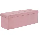 Woltu Sitzhocker mit Stauraum aus Samt rosa