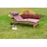 Merxx Andalusia Gartenliege 208 x 90 x 100 cm natur inkl. Rollen