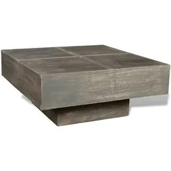 vidaXL Couchtisch Dunkelbraun Quadratisch Massivholz Mango