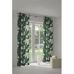 Vorhang ADAM "Eden" Gr. 4, grün (natur, dunkelgrün), B:145cm H:245cm, Jacquard, Baumwolle (Bio-Baumwolle), Gardinen, nachhaltig
