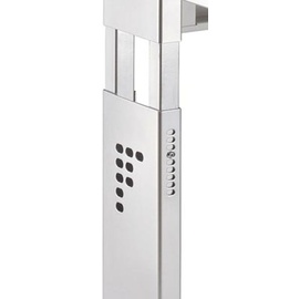 Hammerbacher höhenverstellbarer Schreibtisch eiche quadratisch, C-Fuß-Gestell silber 80,0 x 80,0 cm