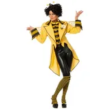 Karneval-Klamotten Kostüm Biene Damen Bienenfrack schwarz gelb hochwertig, Bienenkönigin Bienchen Frauenkostüm Partnerkostüm große Größe Karneval gelb|schwarz 44