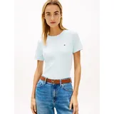 Tommy Hilfiger Slim Fit T-Shirt aus reiner Baumwolle, Hellblau, XS