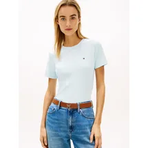 Tommy Hilfiger Slim Fit T-Shirt aus reiner Baumwolle, Hellblau, XS