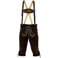 Steigenhöfer Manufaktur Trachtenlederhose Lederhose Herren Tracht Kniebund - Reinhold - 100% Rindsleder (Inklusive verstellbarer Träger) Traditionelle Echtlederhose - Ideal für Dein Oktoberfest Herren Outfit braun 52