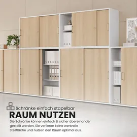 bümö Schiebetürenschrank Aktenschrank 120 x 74,8 x 40 grau