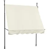 SVITA Klemmmarkise Balkonmarkise Sonnenschutz Markise Handkurbel ohne Bohren 120x300 cm (BxT) Beige