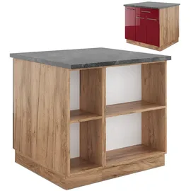 Vicco Kochinsel Fame-Line 90 x 82 x 60 cm Bordeaux