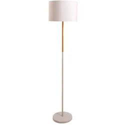 Stehleuchte Standlampe Wohnzimmerlampe Metall Kautschukbaum Weiß H 150 cm