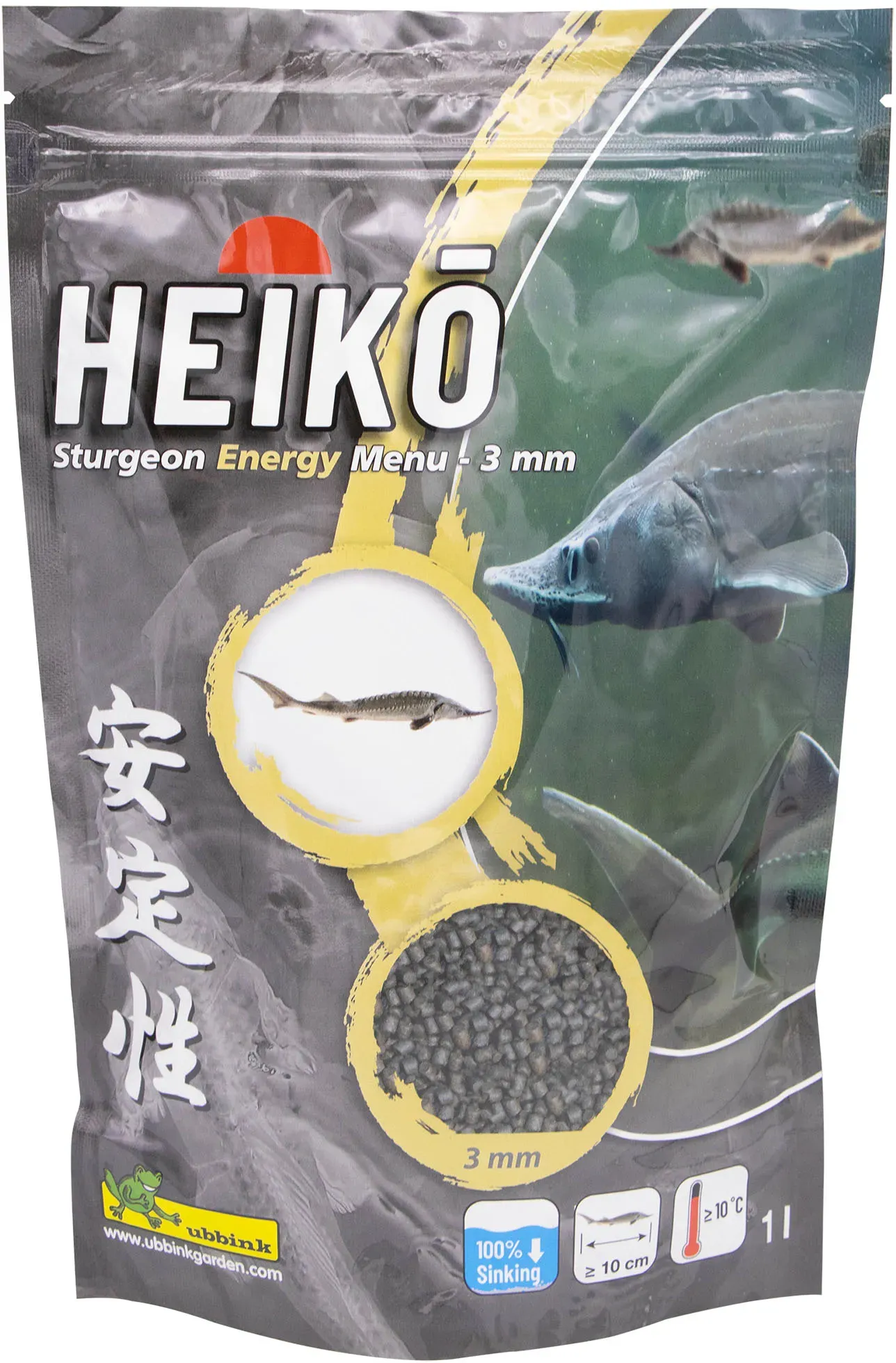 Ubbink HEIKO - Sturgeon Energy Menu 3mm - fördert das Wachstum von Stören und ihre natürliche Pigmentierung, Alleinfutter in 3 mm Pellets 1l