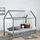 Homestyle4u Hausbett 90 x 200 cm Kiefer grau lackiert