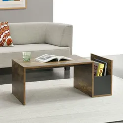DELUKE® Couchtisch mit Stauraum NIEU - Mit Ablagefach | Sofatisch eckig Stubentisch Wohnzimmertisch Beistelltisch rechteckig Tisch für Couch, Braun