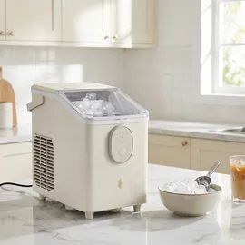 Berlinger Haus Eiswürfelmaschine - Kompakter Ice Maker Retro-Design mit 0,8L Wassertank & 120W - 12kg Eis in 24h, Eisherstellung, Weiss