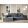 altdecor Ecksofa Cord 2-Sitzer Dunkelgrau